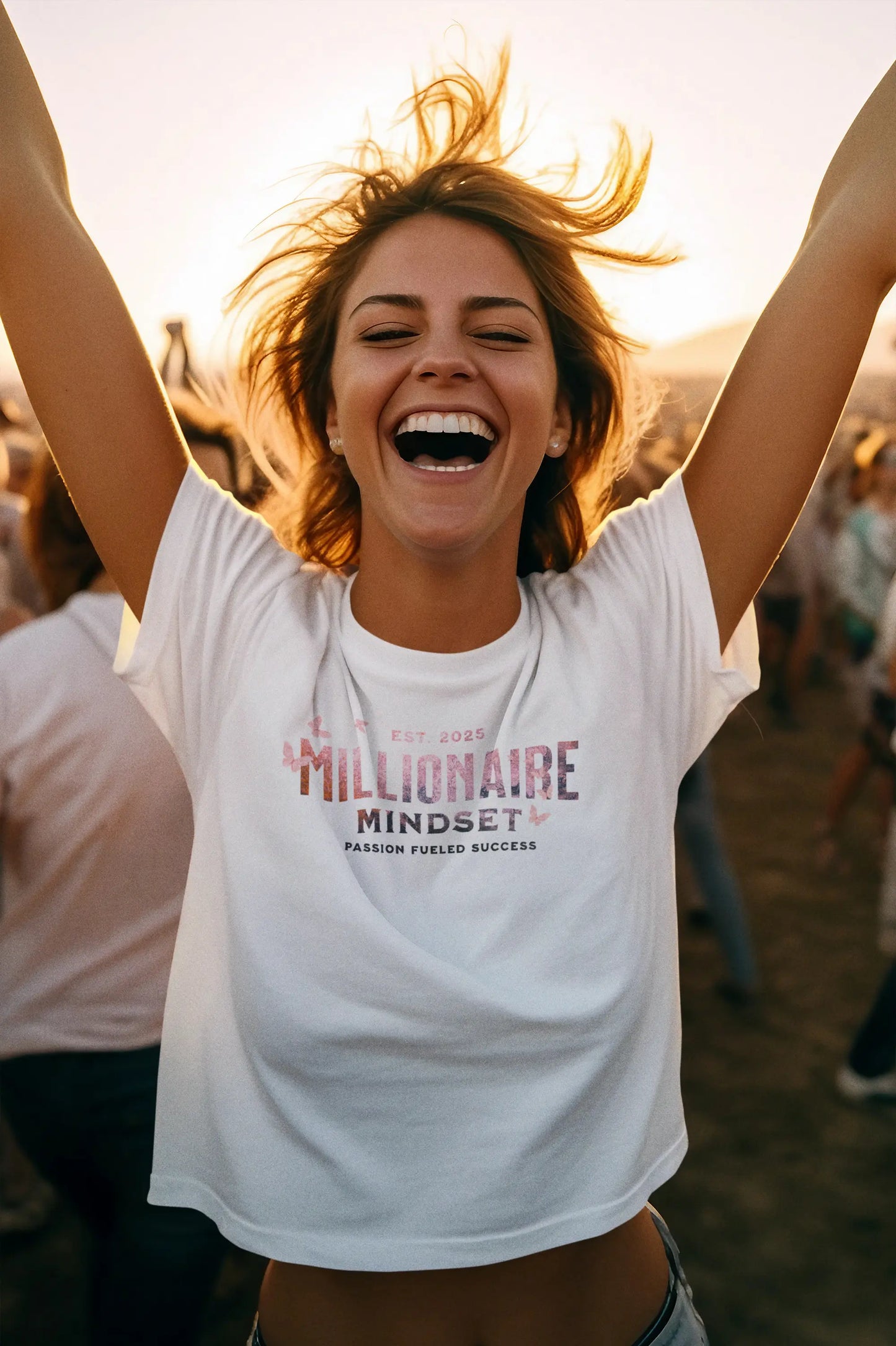 Millionaire Mindset Tee – Pink Stone Butterfly Edition Merch Committed
