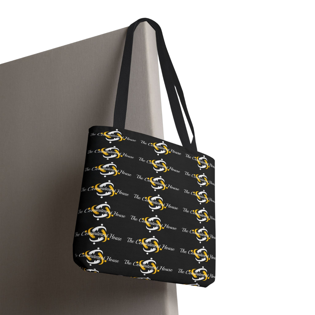 TCH Black Patterned Tote Bag