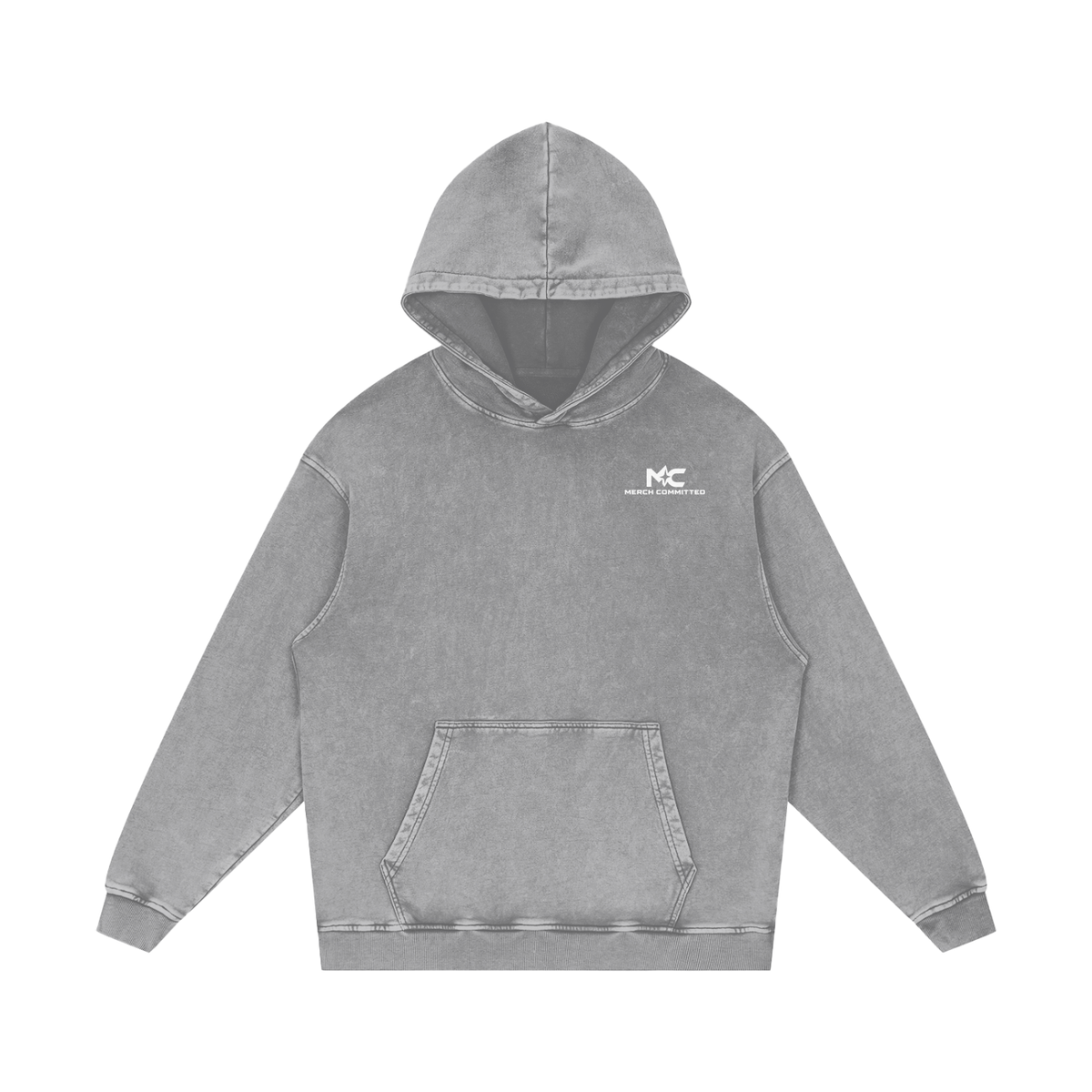 Snow Washed Loose Cotton Hoodie