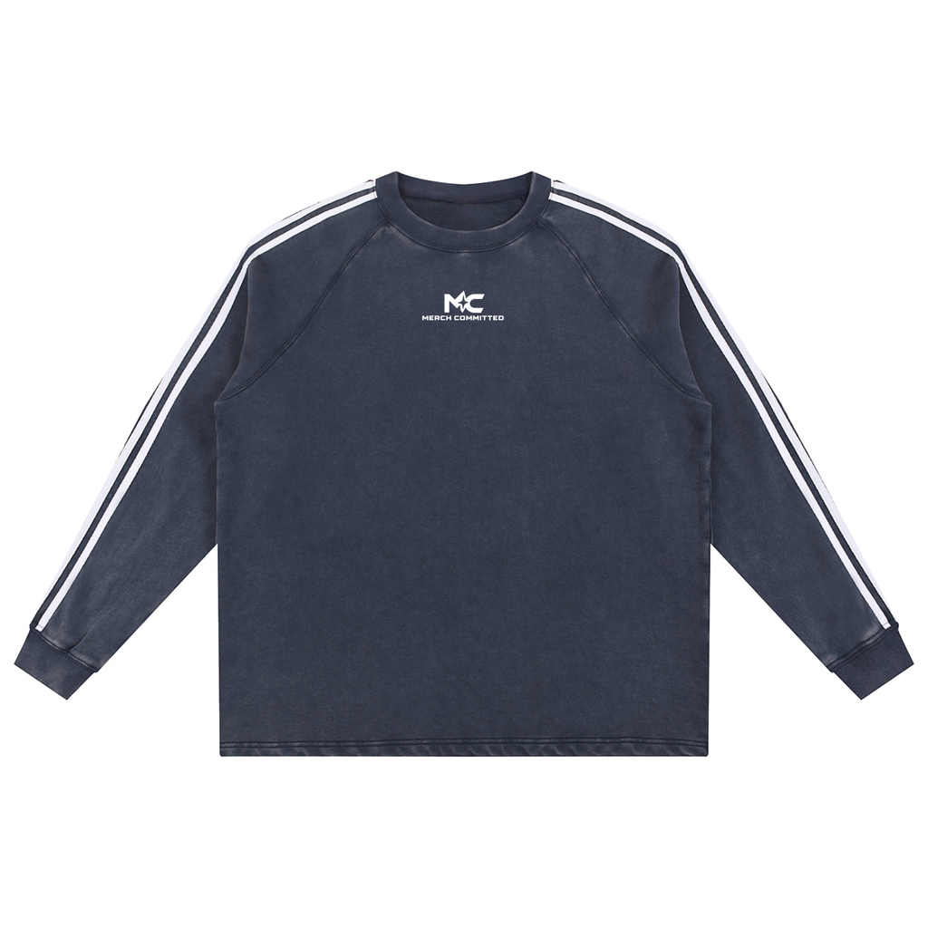 Snow Washed Contrast Tape Sweatshirt