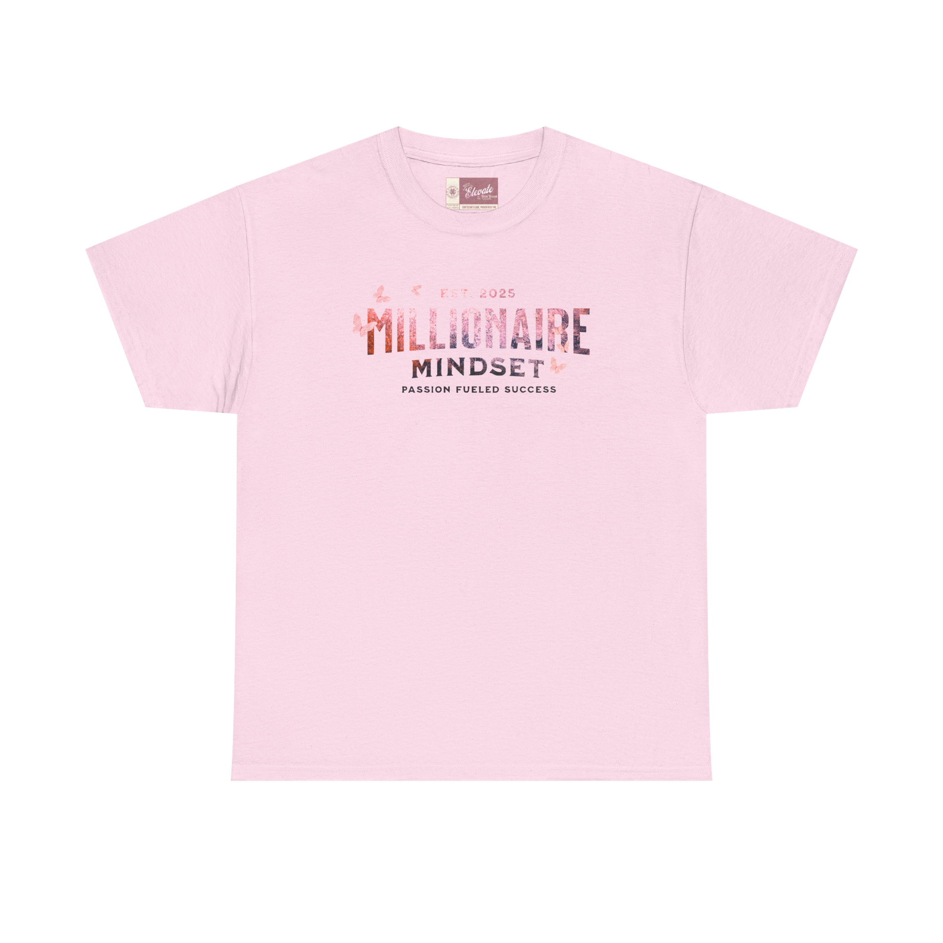 Millionaire Mindset Tee – Pink Stone Butterfly Edition