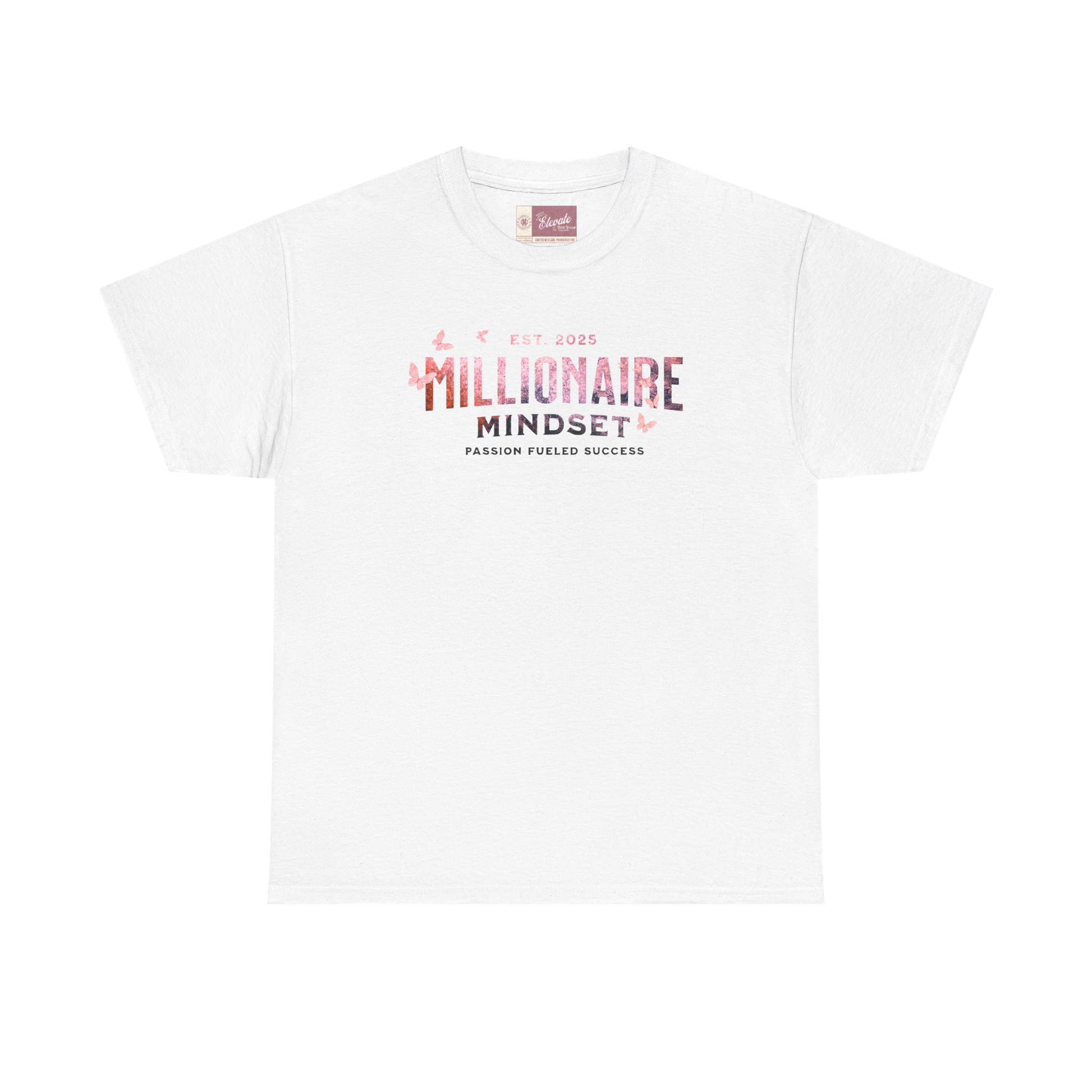 Millionaire Mindset Tee – Pink Stone Butterfly Edition