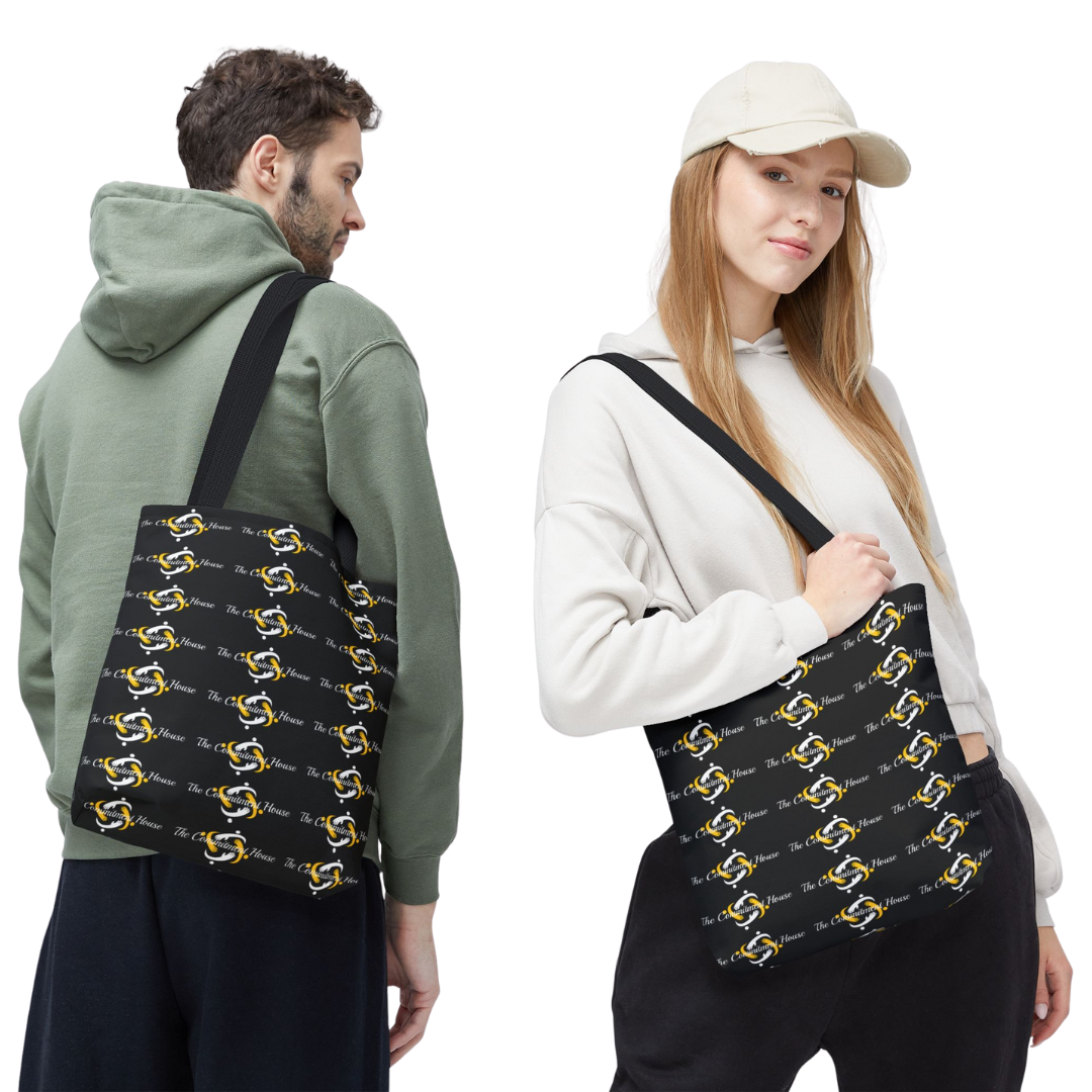 TCH Black Patterned Tote Bag